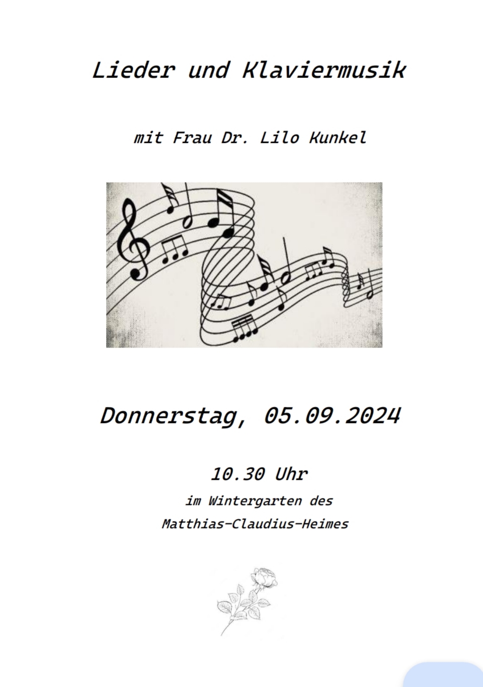 Klavierkonzert und Lieder auf historischem Instrument